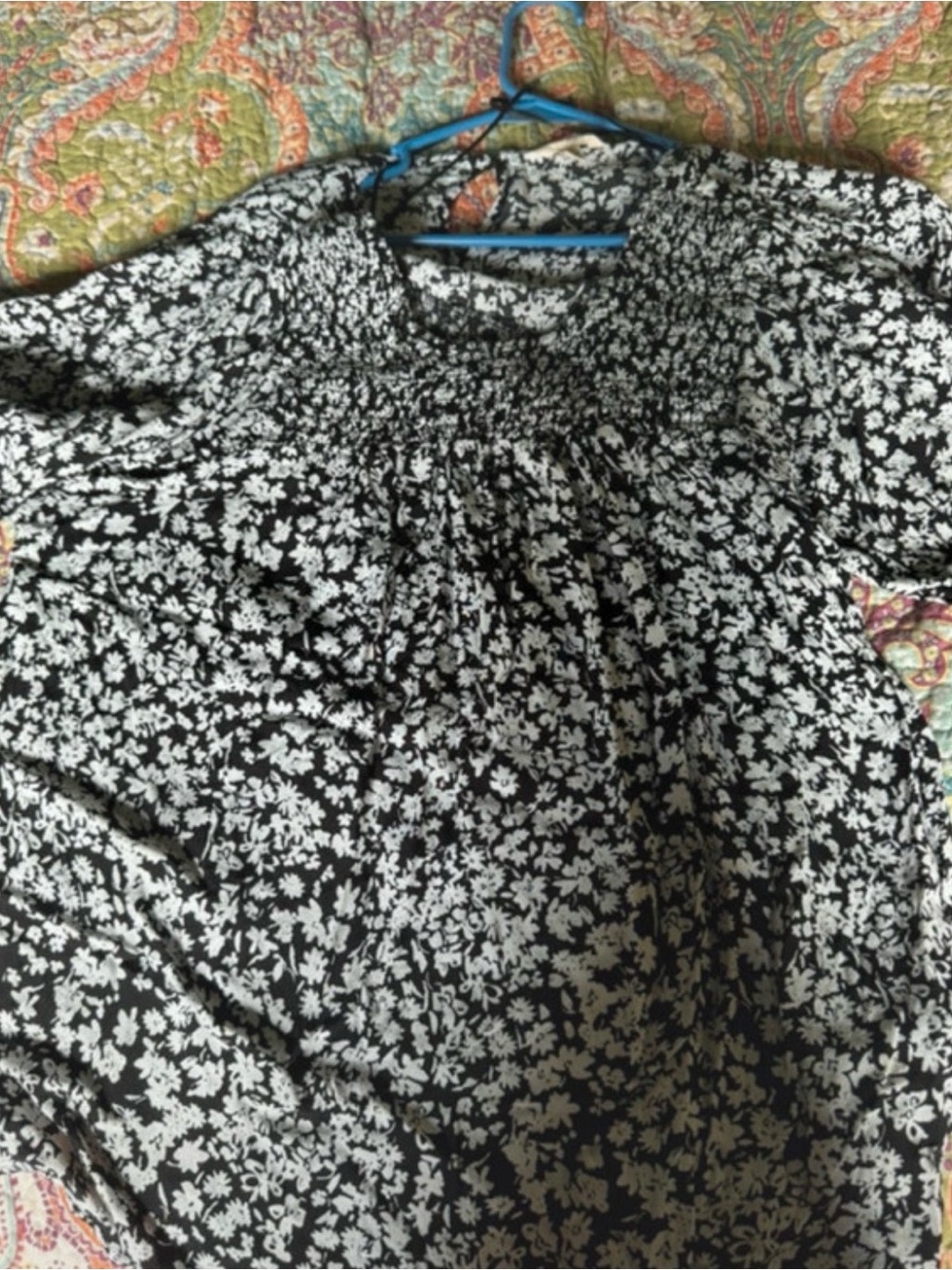 Terra & Sky Black and White Floral Blouse